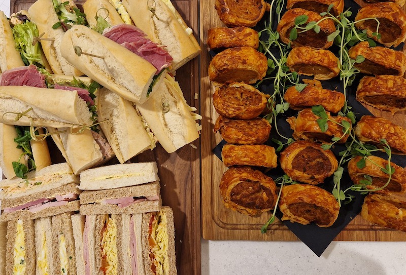 signature sausage rolls and sandwiches