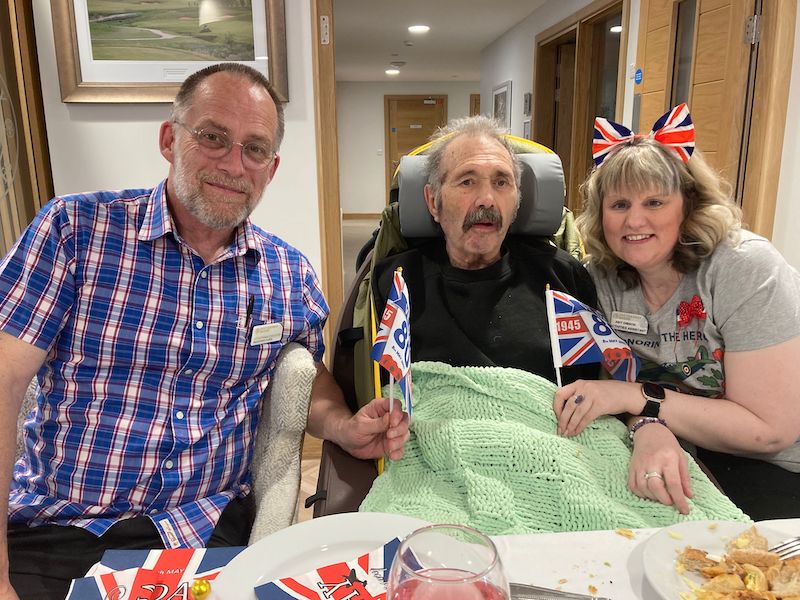 resident with VE accessories with loved ones