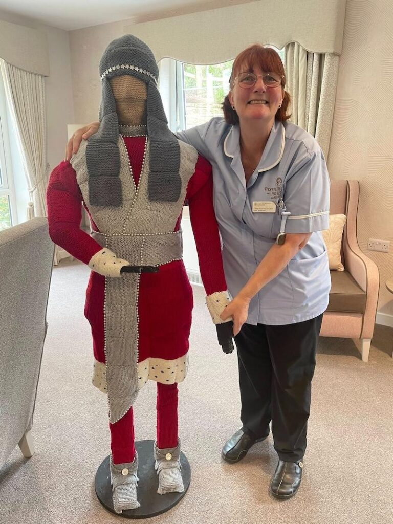 one of our team with the knitted knight