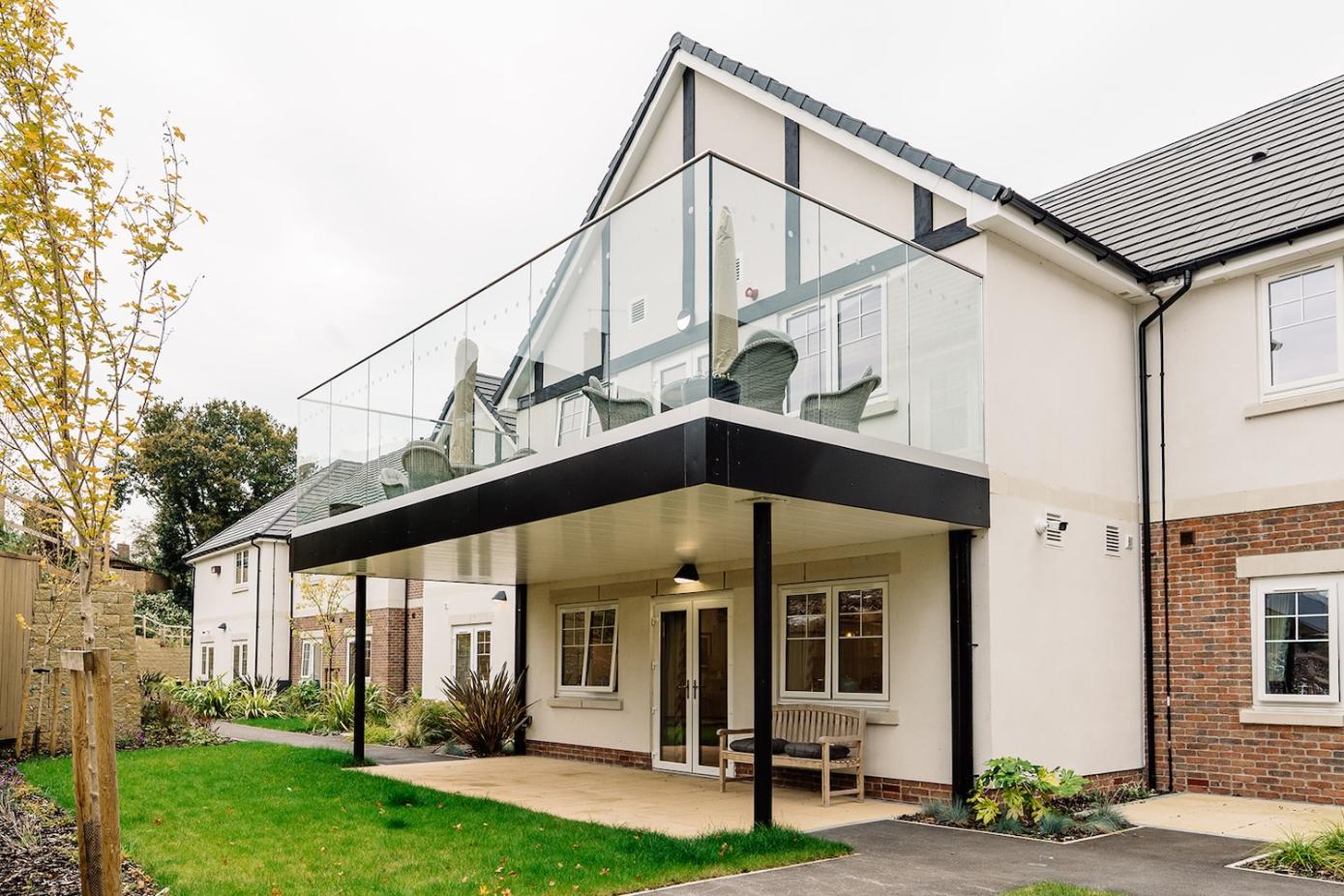 exterior view of our home with our 1st floor balcony