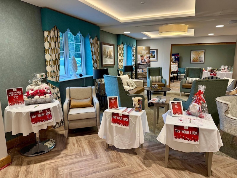 our christmas stalls setup with games for visitors to enjoy