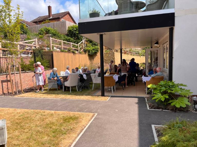 people in garden