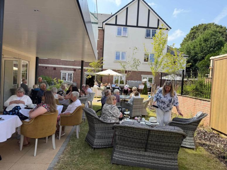 people in garden